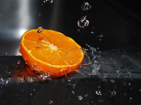 Wallpaper Water Fruit Orange Splashes Clementine Computer