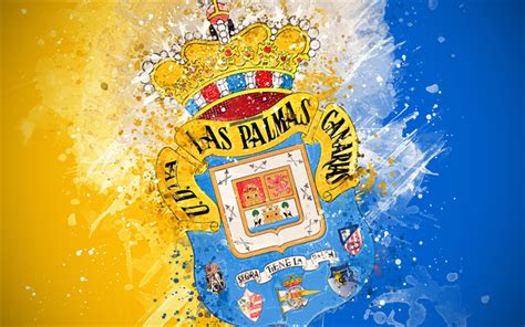 Download Wallpapers Ud Las Palmas 4k Paint Art Logo Creative