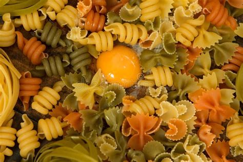 Different Types Of Colored Pasta Stock Image Image Of Nutrition