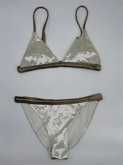 Bikini Blanco Mujer Triángulo Acolchado Bra Trajes De Baño Brasileño