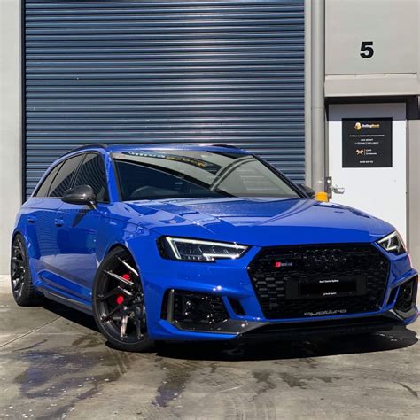 Audi Rs4 B9 Nogaro Blue With Bc Forged Eh168 Aftermarket Wheels