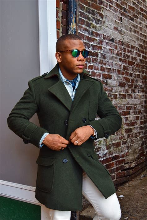 Winter Essentials The Wool Cashmere Green Double Breasted Coat Men