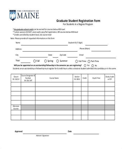 Free 12 Sample Student Registration Forms In Pdf Excel Word