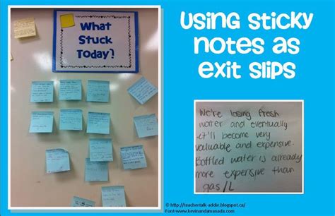 Addie Education Teacher Talk Exit Slips With Sticky Notes Exit