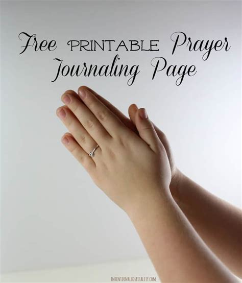 Free Prayer Journal Printable Intentional Hospitality