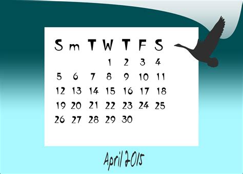 Calendar April 2015 Free Stock Photo Public Domain Pictures