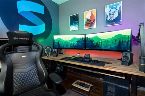 Dual UltraWide Setup | Computer setup, Gaming computer desk, Gaming desk