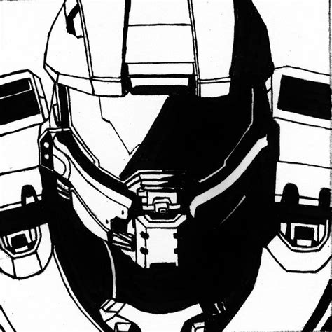 Halo Master Chief Helmet Drawing At Getdrawings Heroe Hadas Jefe