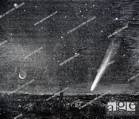 Engraving Depicting The Great Comet Of 1882 Seen From Buenos Aires