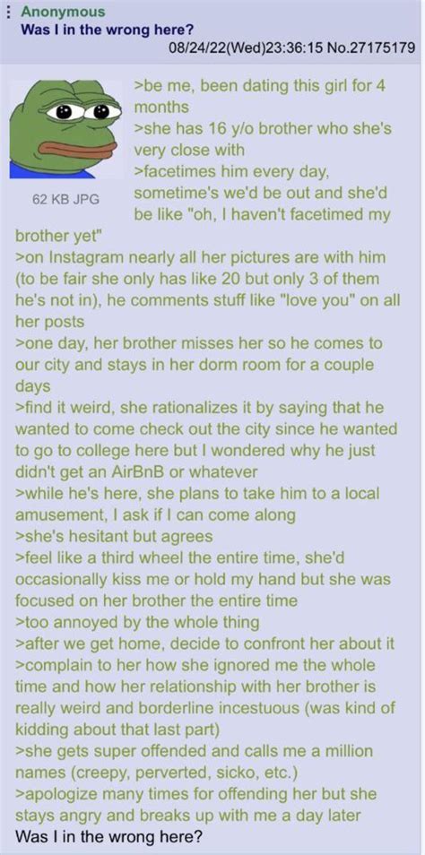 anon dislikes incest r greentext greentext stories know your meme