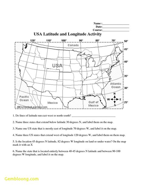 Mapping Latitude And Longitude Worksheet
