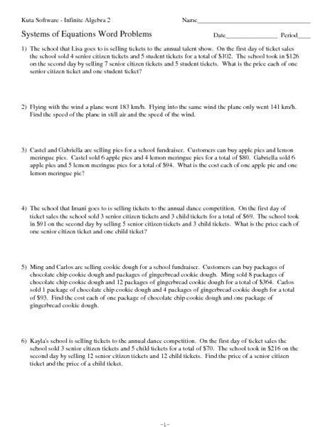 Some of the worksheets displayed are concept 11 writing graphing inequalities, multi step inequalities date period, one step inequalities date period, solving inequalities date period, oicial sat practice lesson plans, inequality word problems, linear inequalities in two variables, algebra. Systems of Linear Equations Word Problems Worksheet ...