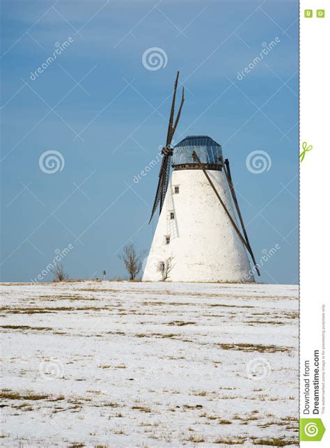 Old Windmill Winter Scene Stock Image Image Of Field 70477681