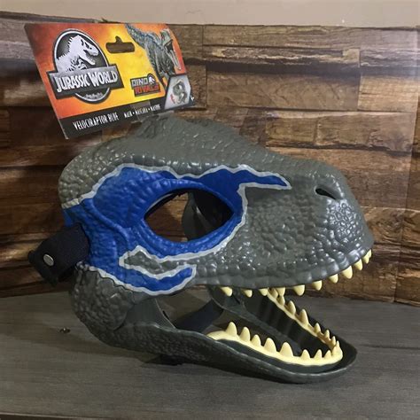 Jurassic World Dino Rival Blue Mask On Mercari Dinosaur Mask Blue Mask Dinos