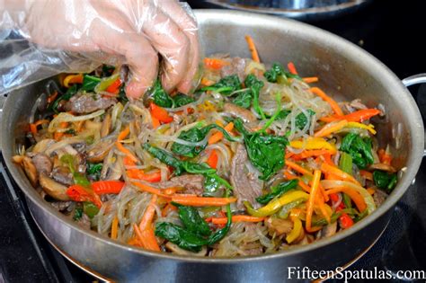 Dangmyeon basically belongs to the . Glass Noodles with Korean Style Beef and Vegetables ...