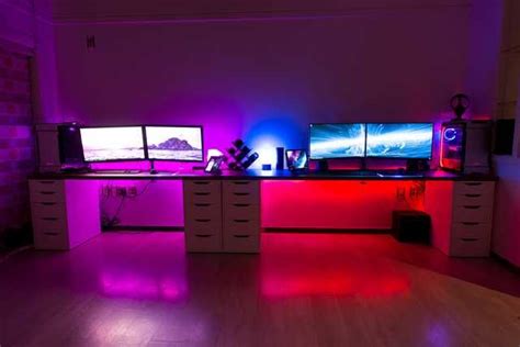 His And Hers Battlestations In 2020 Computer Gaming Room Gamer Room
