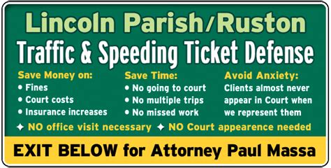 Lincoln Parish Traffic Ticket Arrest Warrant Lawyer Attorney Paul M Massa Free Consultation