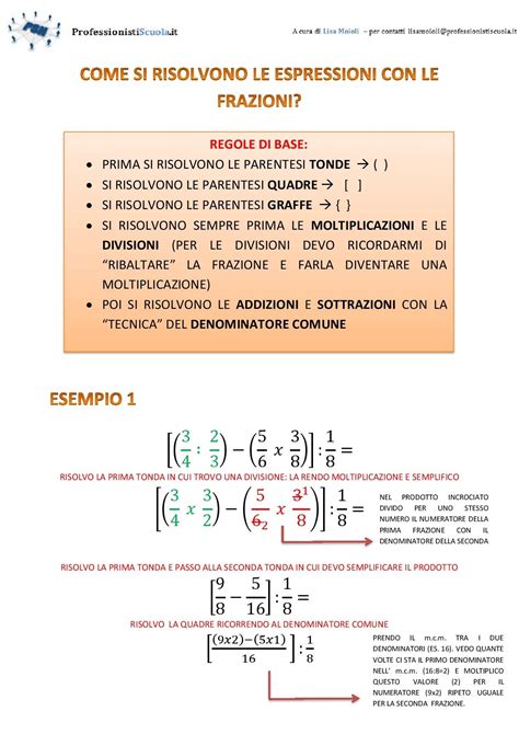 Come si fanno l'espressioni con le frazioni? Come si risolvono le Espressioni frazionarie ...