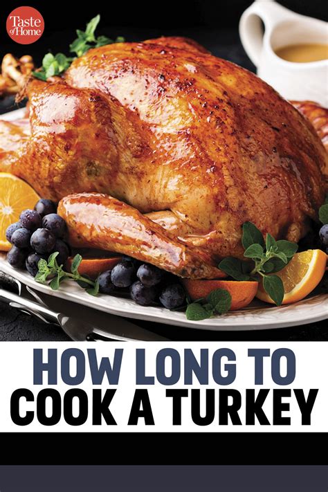 Take the tray out of the oven, baste the bird with the pan juices and lay the bacon rashers over the breast to keep it moist. How Long to Cook a Turkey | Turkey dishes, Thanksgiving ...