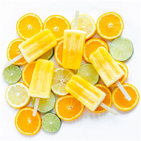 Orange Lemon Lime Popsicles Fresh Citrus Ice Pops Maple Mango