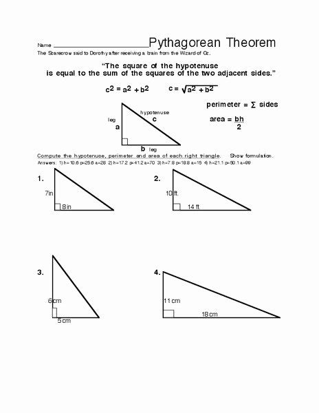 50 Pythagorean theorem Worksheet 8th Grade | Chessmuseum Template Library