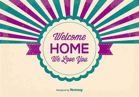Retro Style Welcome Home Illustration | Welcome home banners, Welcome home cards, Welcome home signs