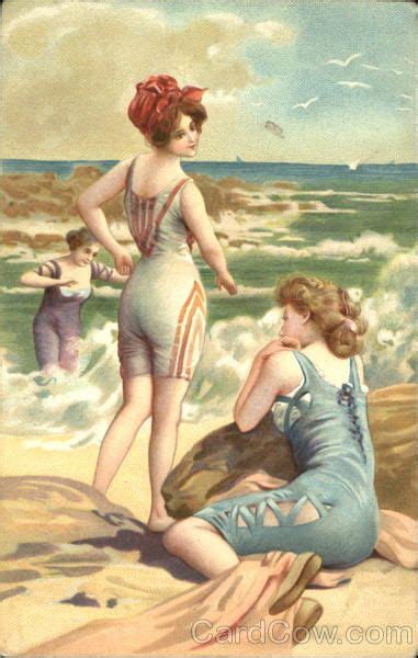 Bathing Beauties Vintage Postcards Vintage Beach Vintage Artwork