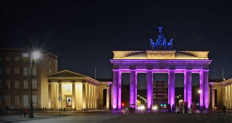 The Brandenburg Gate Stands Illuminated During The Festival Of Lights