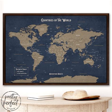 Personalized World Map Custom World Travel Map World Etsy