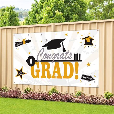 Large Fabric Graduation Party Banner 78x45 For Graduation