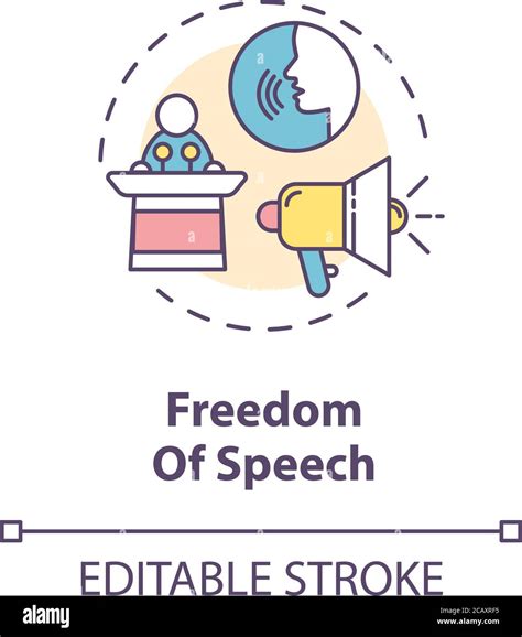 Freedom Of Speech Concept Icon Freedom Of Expression Idea Thin Line