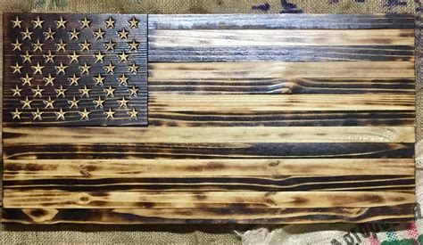 Rustic American Flag Distressed Wood Flag Wood American