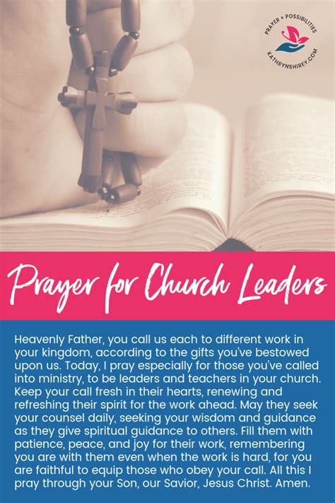 Prayer For Church Leaders Prayer And Possibilities