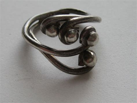 Vintage Taxco Mexico Modern Modernist Ring Sterling Silver Size 7