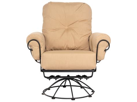 Woodard Terrace Cushion Wrought Iron Smaller Swivel Rocker Lounge Chair