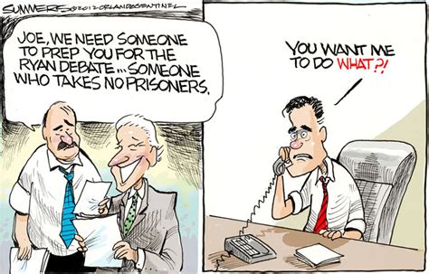 Political Cartoons Presidential Debates Joe We Need Someone To Prep You For The Ryan Debate