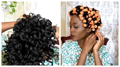 A heat protection spray, sea salt spray, and hair dryer. Perm Rod Set On 4c Natural Hair - YouTube