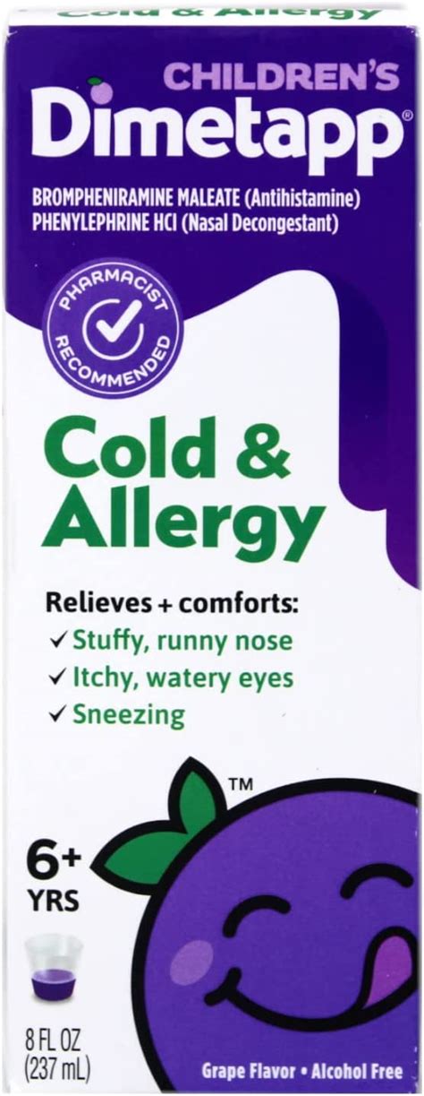 Buy Childrens Dimetapp Cold And Allergy Grape Flavored Cough Syrup 8