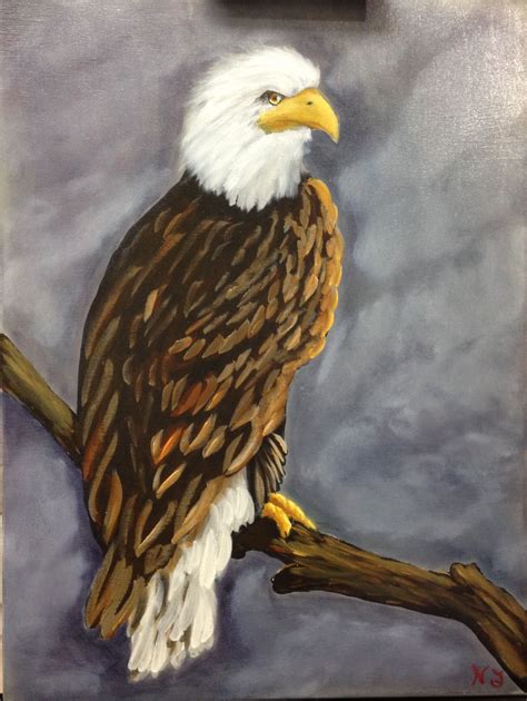 Majestic Eagle Oil And Acrylic On Canvas Bird Paintings On Canvas