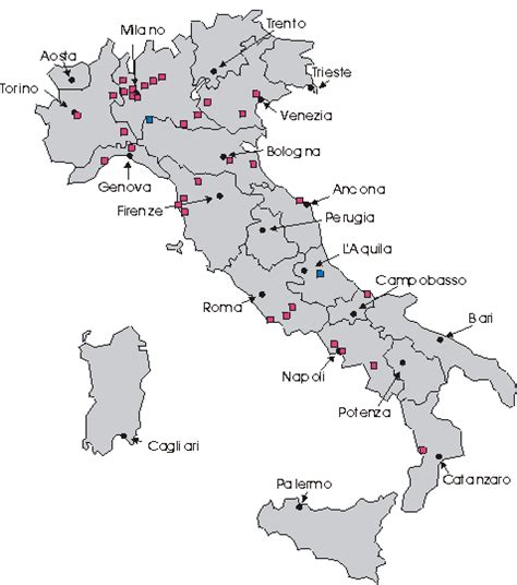 Mappa Italia Capoluoghi Provincia Per Quel Che Concerne I Comuni E Le