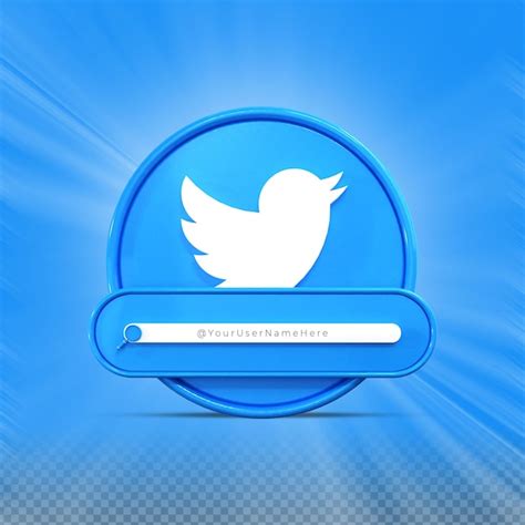 Premium Psd Follow Me On Twitter Social Media Banner Icon Profile 3d