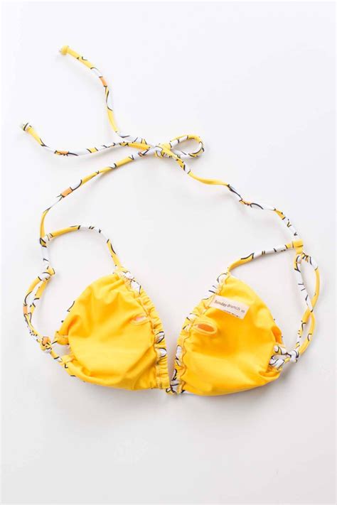 Yellow Daisy String Bikini Top