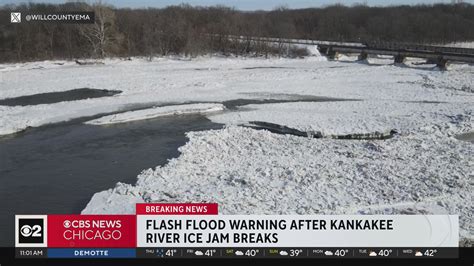 Flash Flood Warning On Kankakee River Due To Melting Ice Jams