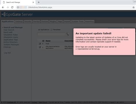 An Important Update Failed Error In Java Net Bindexception Gpsgate Support