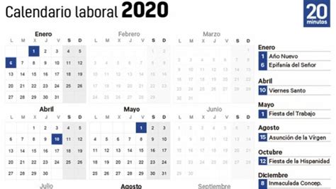 Calendario Laboral Estos Son Los Puentes Y Festivos Del A O Que