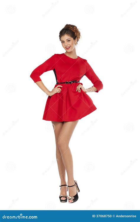 Fashion Model In Red Dress Stock Photo Image Of Luxury 37068750