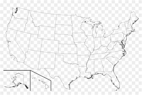 Usa State Boundaries Lower High Resolution Blank United States Map HD Png Download
