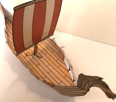 Viking Long Ship Cut Out And Make Model Etsy