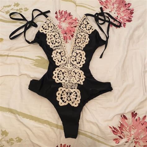 Swim New Black White Lace Style Bathing Suit Poshmark