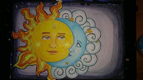 Soleil Et Lune Dessin Peinture